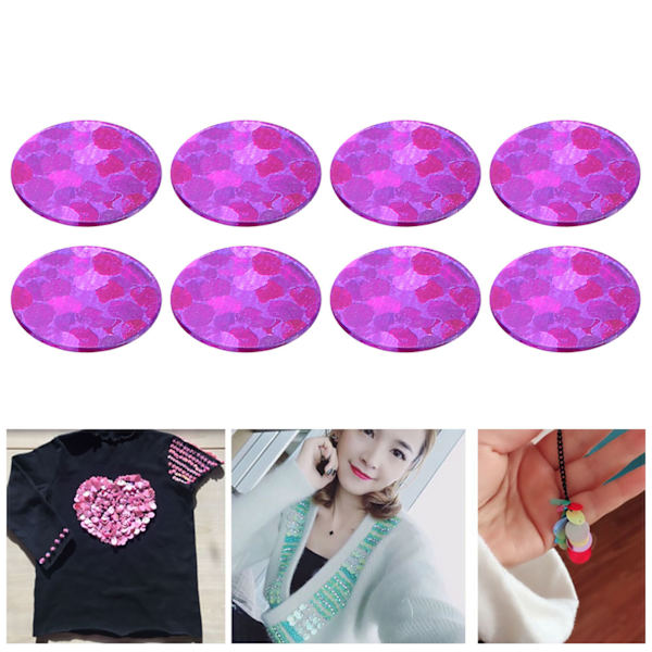 50G DIY PVC ei reikää pyöreä paljetti lava häävaatteet tarvikkeet (Laser Rose Red 2mm)