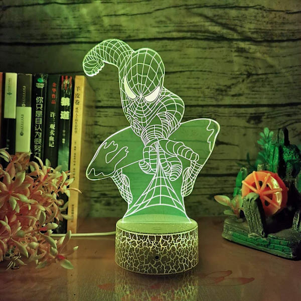 Spiderman 3D Natlampe Marvel Action Figur Spider Ma