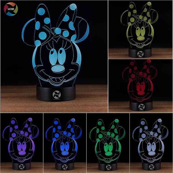 3D Optisk Illusions Natlampe - 7 LED Farveskiftende Lampe