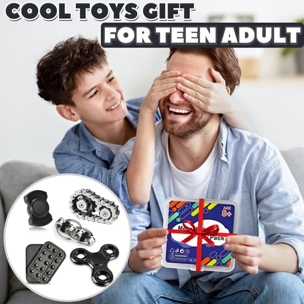 5 st metall fidget leksaksset, bärbara sensoriska handleksaker, stresslindrande fidgets för tonåringar vuxna kontor klassrum presenter