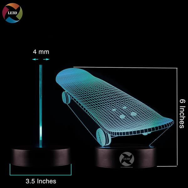 3D Optisk Illusions Natlampe - 7 LED Farveskiftende Lampe