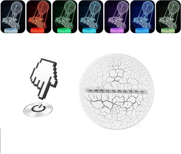 3D Optisk Illusions Skrivebordslampe Unik Natlampe til Hjemmet De