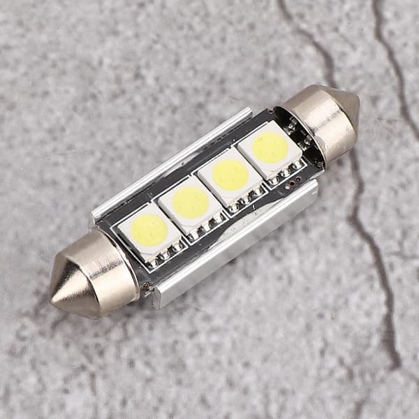 10 stk 41mm 4SMD Hvit Super Lys Bil Interiør LED Lyspære