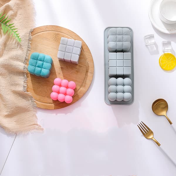 3-vejs 3D Rubiks kube silikoneform DIY magisk kugle aromaterapi