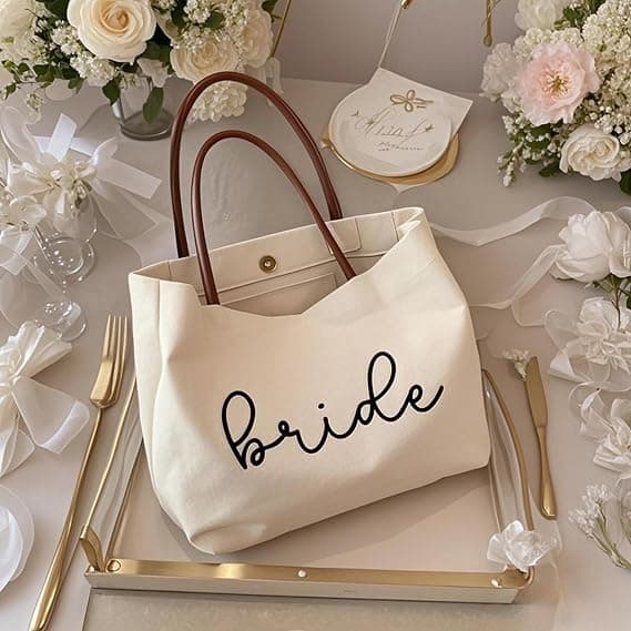 Brudgåva Canvas Tote för Möhippa: Bröllopsgåva - Perfekt för Möhippor White
