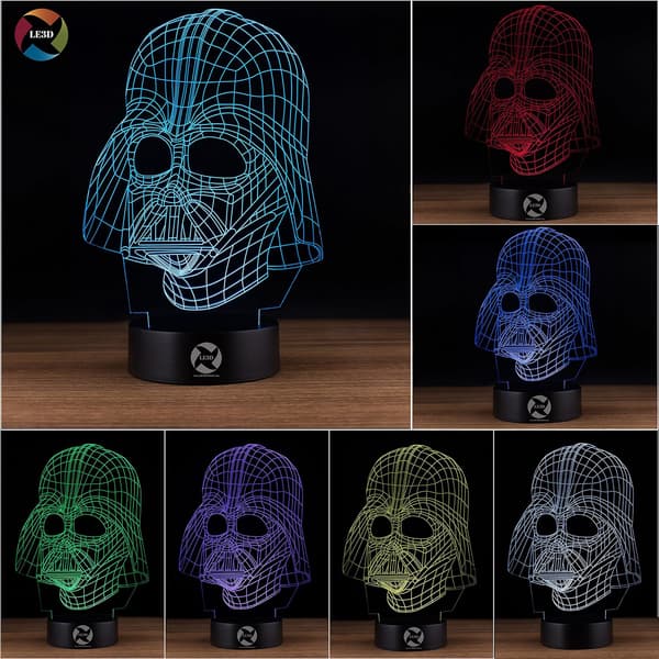 3D Optisk Illusions Natlampe - 7 LED Farveskiftende Lampe