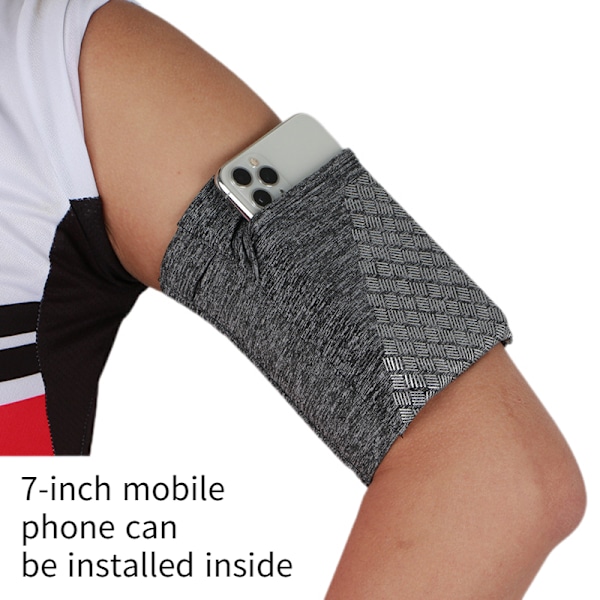 Universell sportarmband för alla mobiltelefoner. Telefonarmband för löpning, fitness och gymträning Passar telefoner upp till 7\"  grå L Grey L