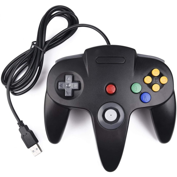 Retro USB kontroll för N64-spel, N64 Classic USB kontroll Black
