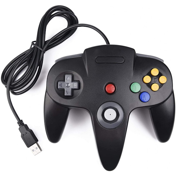 Retro USB-kontroller för N64-spel, N64 Classic USB-kontroll Black
