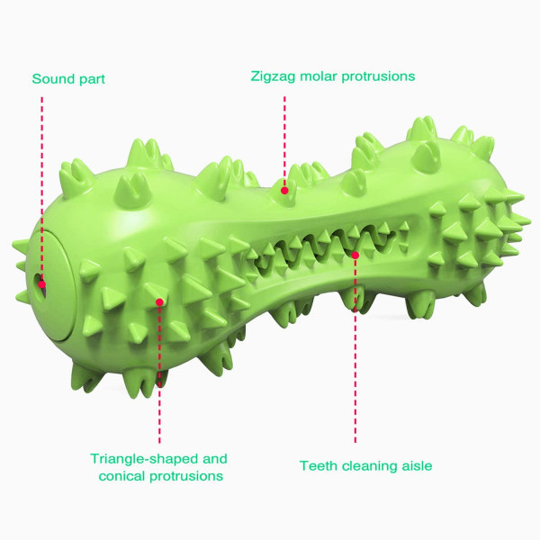 Hundleksak för aggressiva tuggare, hundtandborste, pipande tuggleksak