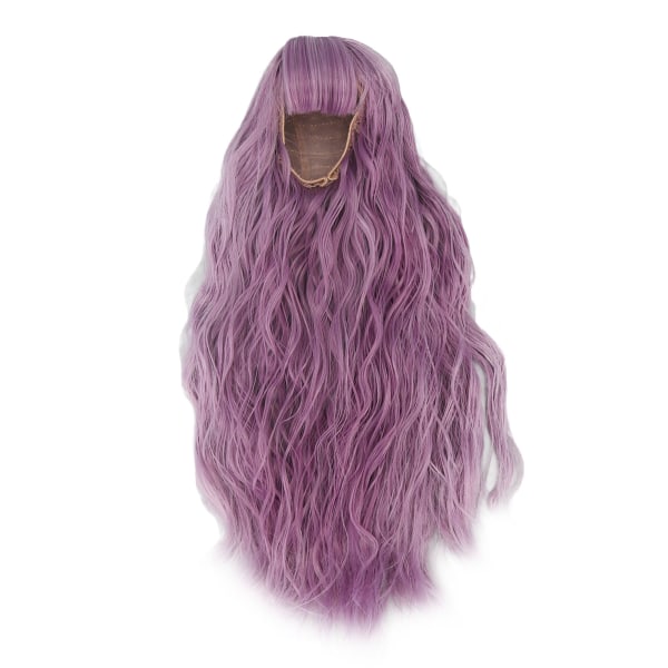 Nuken hiusperuukki korkean lämpötilan lanka pitkät hiukset 1/3 tee-se-itse aaltoileva nuken korvaava peruukki 8,3–9,4 tuuman nukelle Purple