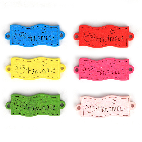 100 st träknappar färgade vågformade 2 hål knapp sytillbehör 49x19mm