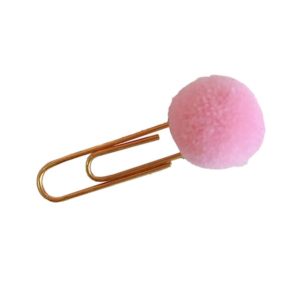 Rosa bollpappersklämma japansk stil rolig metall söt bollpappersklämma för studentkontor