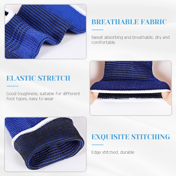 4 stycken/2 par barns ankelstöd kompressionsstrumpor för barn elastiska barn kompressionsstrumpor stickade ankelstöd stöd ankelstrumpa för jogging R Dark Blue 5-10 Years
