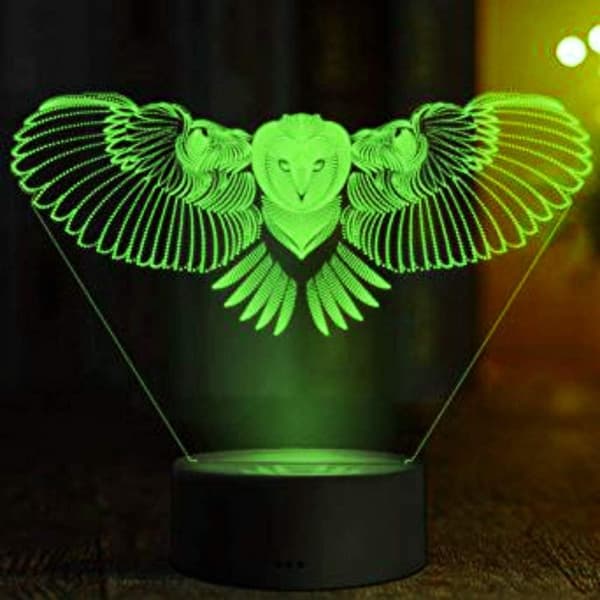 3D Ugle Ørn Nattlys Bord Skrivebord Optisk Illusjon Lamper 1
