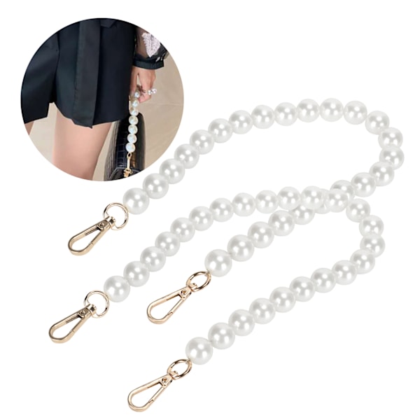 2 st konstgjorda pärlhalsband för handväska, kedjersättning för klädtillbehör 510 mm x 18 mm