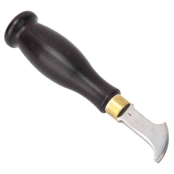 Shallow Slot Leather Edge Creaser Sandalwood Handle Rustfritt Stål Edge Creasing Tool(1mm)