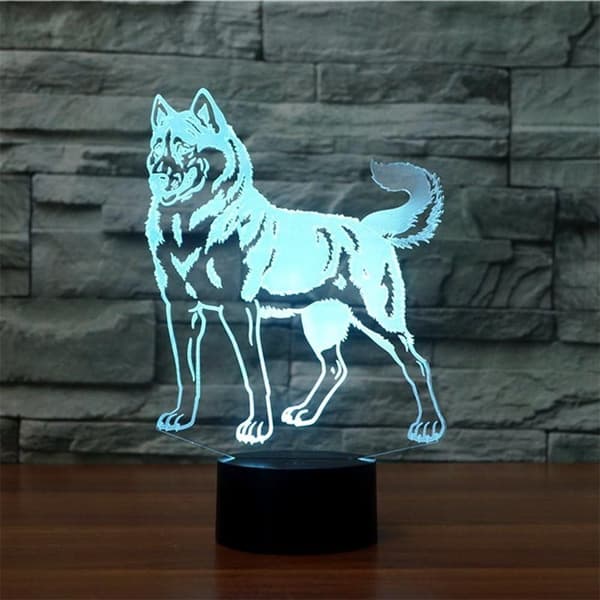 Abstrakt 3D Optisk Illusjon Ulv Fargerik Belysningseffekt