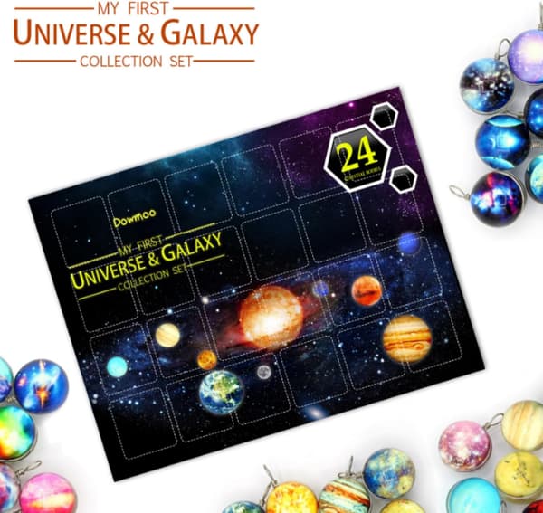 Julekalender 2024, 24 Dagers Rom-Planet Juletellerkalender, Univers Galakse Samlingssett Gave til Barn Gutter Jenter