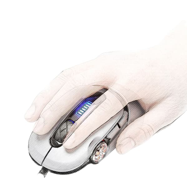 USB Kablet Mus, 3200 DPI 6 Knapp Stille Pustelys Er