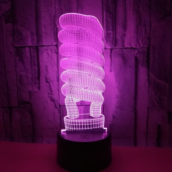 Sparelampe 3D Nattlys med Fjernkontroll og Berøringskontroll, Multi