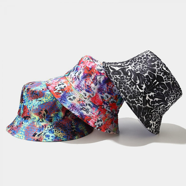 Hink med Tie Dye Vändbar Fiskare Sommar Strand Solhatt C