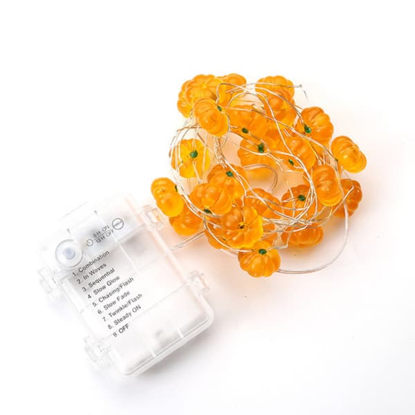 2M 10 LED Orange Græskarlys Batteridrevet