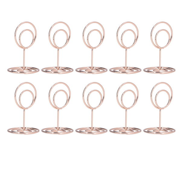10 stk. bordnummerholdere - praktiske, runde baser - pålidelige, holdbare, stabile - elegant stil - boligindretning - rosaguld