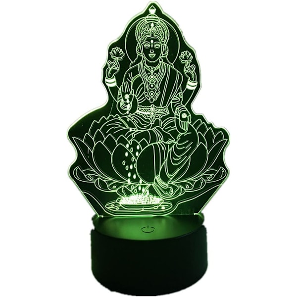 Buddha 3D LED Natlampe med USB Berøringsbordlampe som Dekoration Juleferie Lys Fire Håndfigurer Held Deco Gave