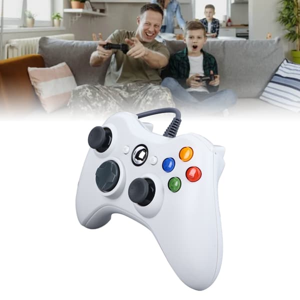 Kablet controller - Plug and Play - Nøjagtig kontrol - Ergonomisk design - Spilcontroller til pc - Hvid