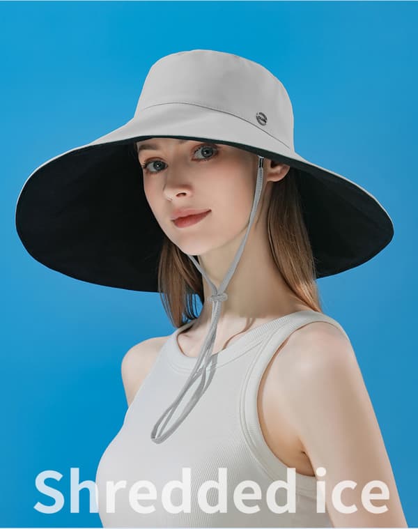 Floppy-hatter med bred brem, vendbar bøttehatt UPF 50+ strandhatt