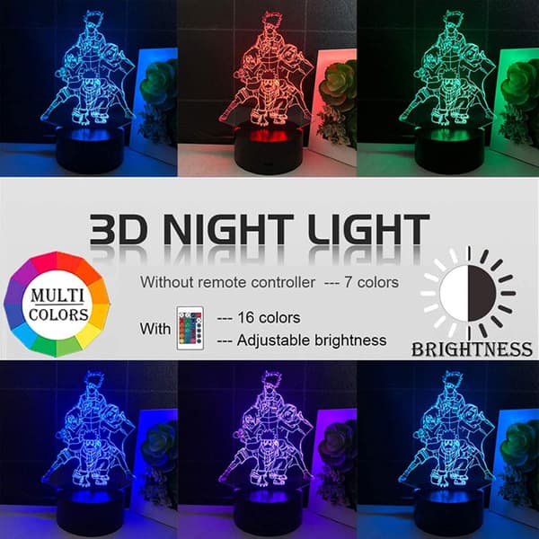 Naruto Kakashi Uchiha Sasuke 3D Illusion Natlampe Sm