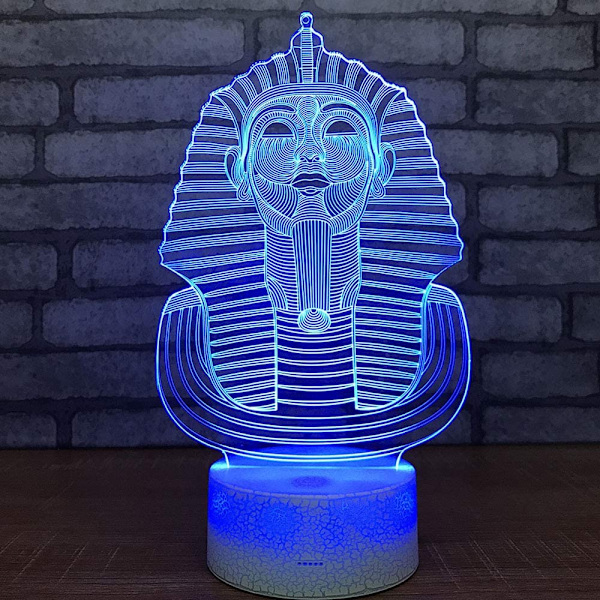 Egyptisk Sfinx Farao 3D Optisk Illusion Nattljus Tabl