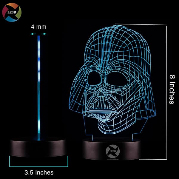 3D Optisk Illusions Natlampe - 7 LED Farveskiftende Lampe