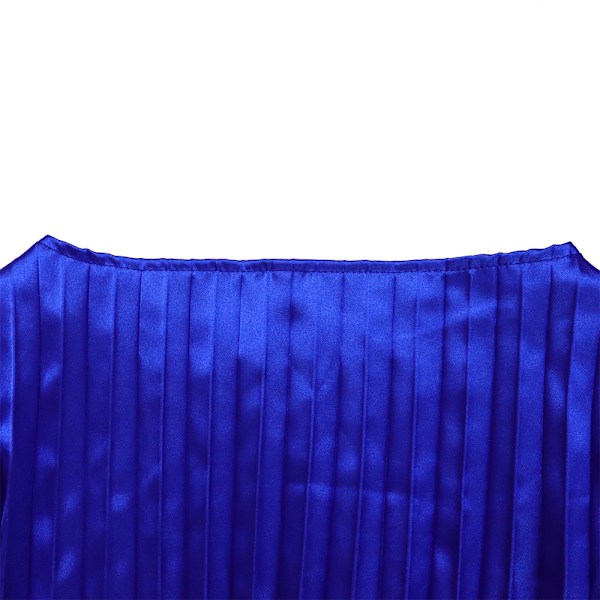 leeve Korkeavyötäröinen Vyöllä A-Linjainen Lyhyt Mekko (Safiirinsininen XL)