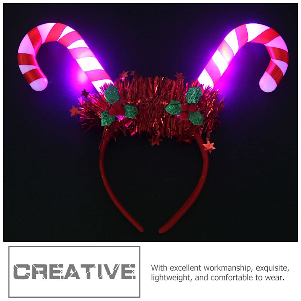 Jouluhiuspanta Xmas Candy Cane -hiuspanta Hohtava glitter Cosplay -asu Hiuspannan lomahiusvanteet Päähine Lukko