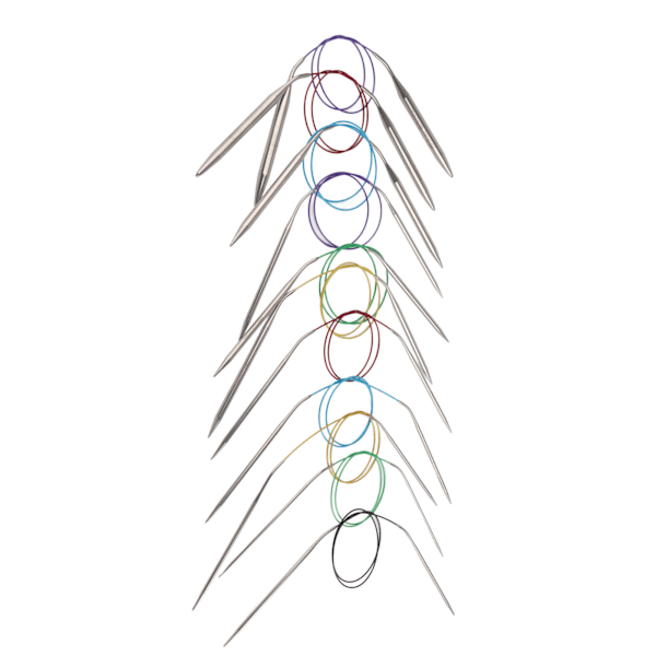 Sirkulære strikkepinner i rustfritt stål, fargerike husholdningsgensere, syverktøy