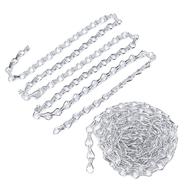 2 stk. Hengekjede En Meter Rustfritt Antikorrosjon Praktisk Montering Lysarmatur Kjede for DIY Fuglematere Silver