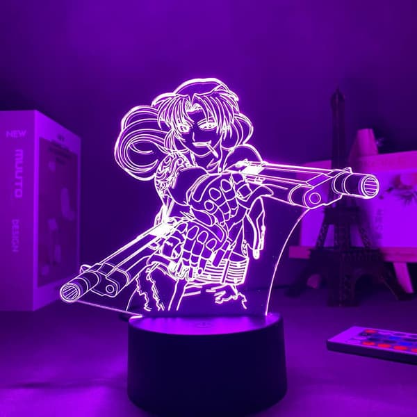 Black Lagoon Revy 3D LED Lampe Anime Natlampe Sort Touch