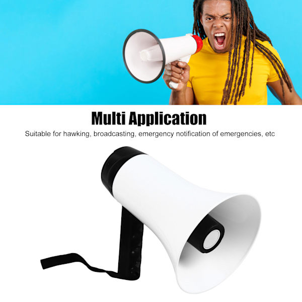 Håndholdt megafon, høy lyd, oppladbar, støtte for opptak, bærbar bullhorn for kringkasting, bod
