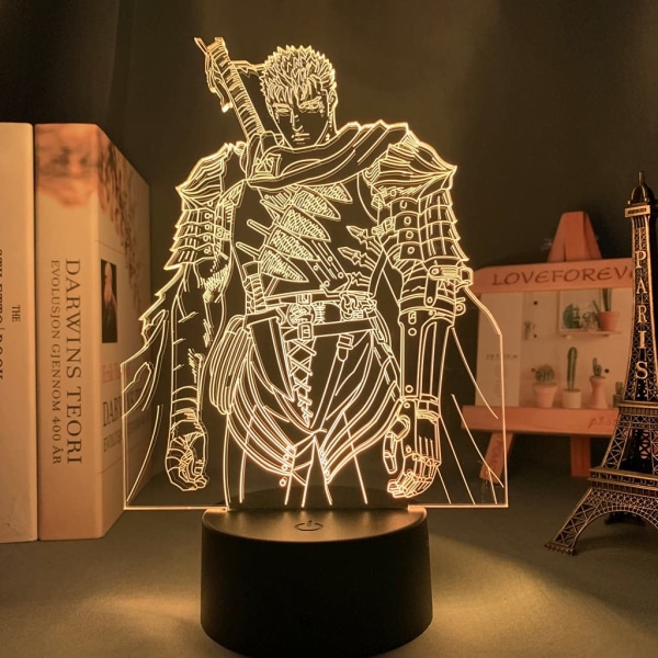 HSYPS-Anime Led Light Berserk Guts Figur för sovrumsdekor