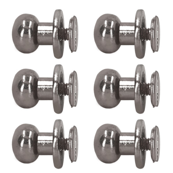 200 set Chicago-skruvar spik högglans 9x8mm utsökt utförande läder koppar nitfäste för DIY kläder väskor silver svart