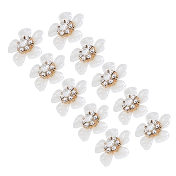 10 stk Imitasjon Perle Blomsterformet Knapp DIY Anheng Bryllupsdekorasjon HårtilbehørRhinestones Kunstig Perle Blomst