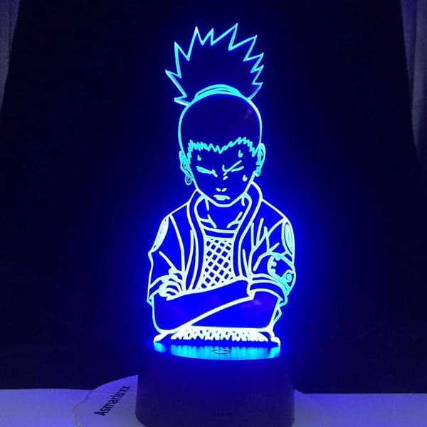 3D Optisk Illusionslampe 7 Farver Natlys Shikamaru Nara