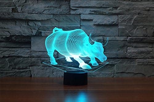 3D Tyr Ko Natlampe Illusions Natlampe 7 Farver Ch