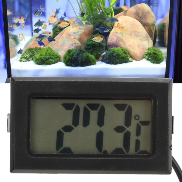 Sort LCD indbygget elektronisk digitalt termometer Vandtæt probe temperaturmåler til inkubator