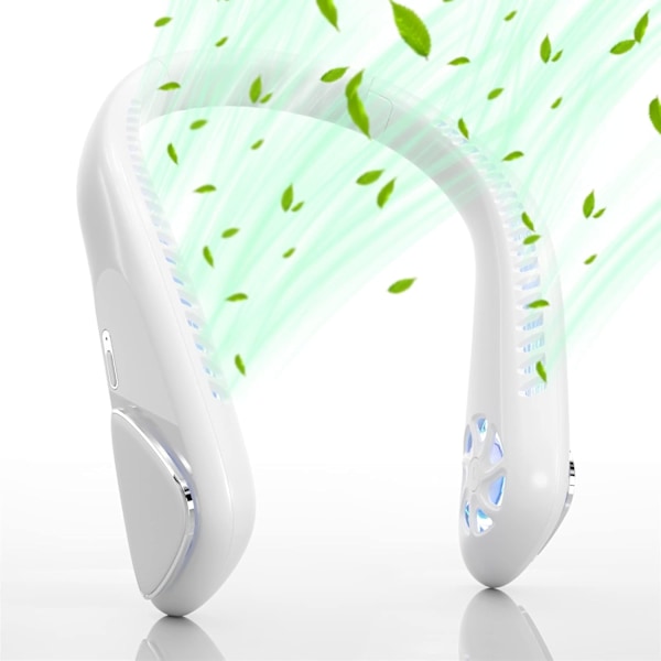 Bladeless Halsventilator - Bærbar Halsventilator med 3 Vindhastigheder, USB Genopladelig Personlig Halsventilator, Håndfrit Design USB Ventilator - Ideel til O