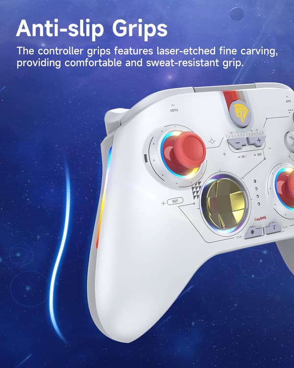X15 PC-controller - Forbedret trådløs Bluetooth-controller med Hall-joysticks/Hall-aftræk/RGB-belysning - Ingen stickdrift, ingen dødzone - Fungerer til W white