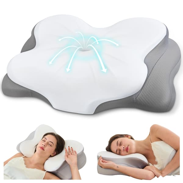 Ergonomisk Ortopædisk Konturpude til Søvn, Cervikal Nakkestøtte til Smertelindring, Åndbar Memory Foam Sengpude, Side Bac