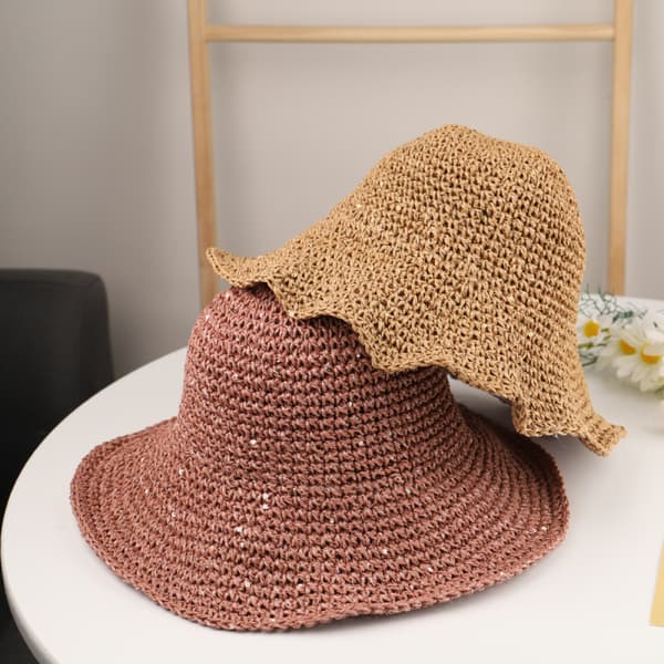 Floppy Solhatt med Strå Brettbar Sammenleggbar Bredbrem Sommer Strand